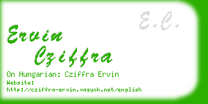 ervin cziffra business card